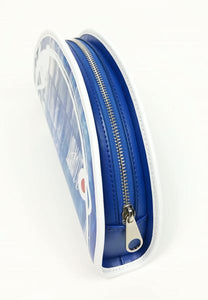 "Writing on the Wall" Small Clutch - Blue